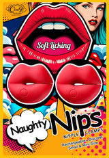 Cloud 9 Naughty Nips Vibrating Nipple Clamp Pair Red packaging showcasing flexible clamps, designed for a customizable sensory experience.