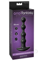 Anal Fantasy Elite Silicone Rechargeable Anal Beads Black packaging featuring multi-speed and waterproof features.
