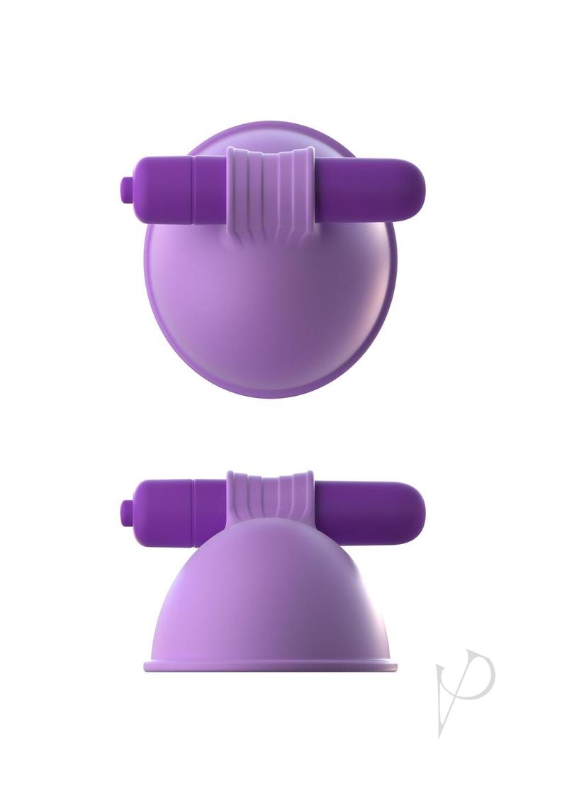 Fantasy For Her Silicone Vibrating Breast Suck-Hers Purple, silicone cups designed for hands-free breast stimulation.