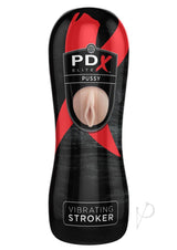 PDX Elite Vibrating Pussy Masturbator with Bullet product image showcasing a vibrant design and realistic texture.
