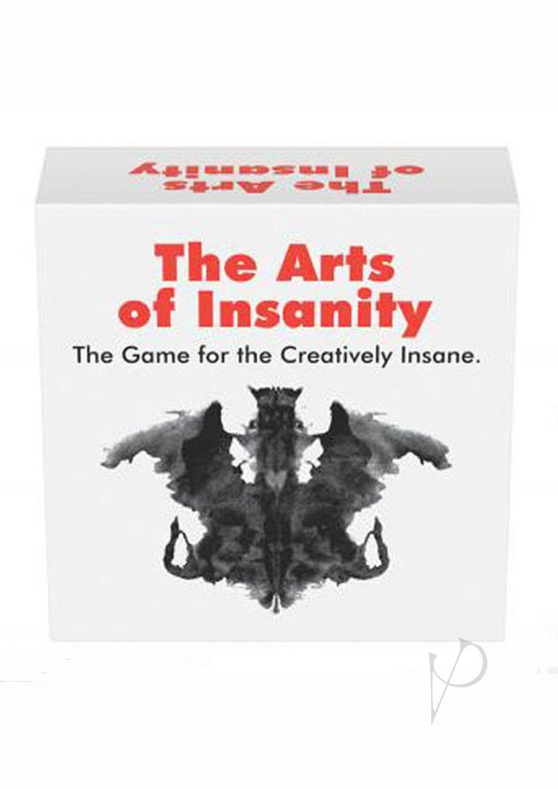 Arts Of Insanity Adult Party Card Game box with a creative, abstract design for parties.