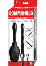 Commander Cleaning Kit with Two Nozzles Black personal hygiene system for him and her.