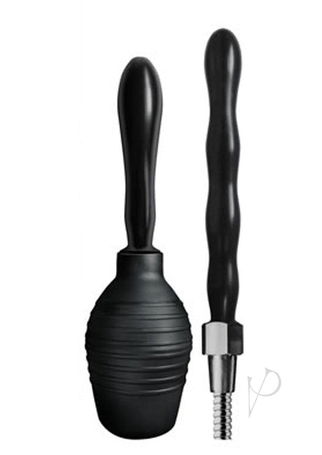 Commander Cleaning Kit with Two Nozzles Black includes a squeeze bulb and nozzle for personal cleansing.