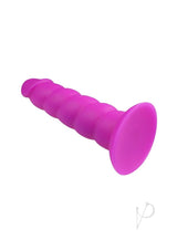 Suga' Daddy Silicone Dildo 7 Inch Purple with twisted shaft and contoured head for G-spot and P-spot stimulation.