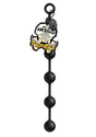 Boneyard Silicone Ass Ballz Anal Beads Medium Black displayed on packaging with a skull motif.