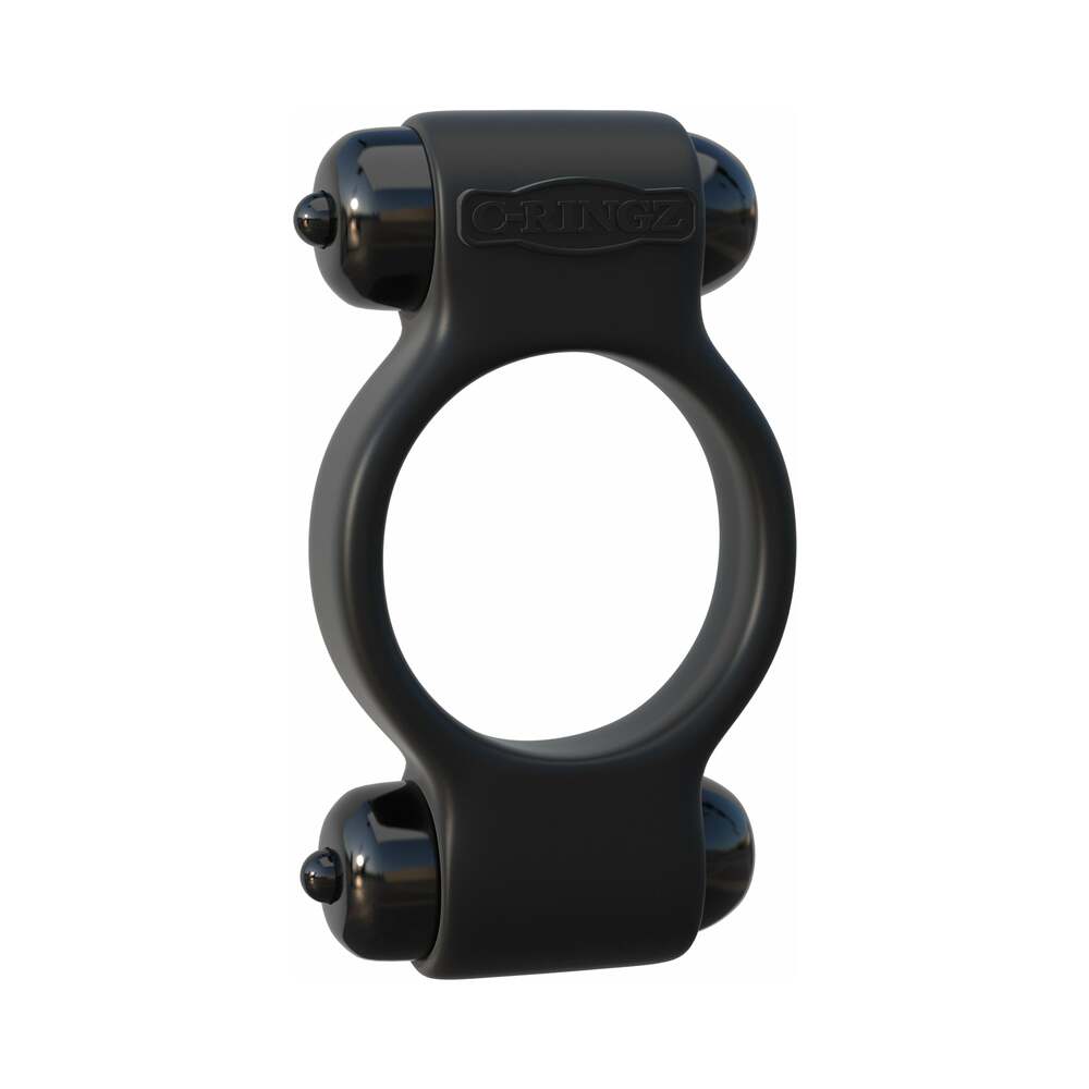 Fantasy C-Ringz Magic Touch Couples Ring With Dual Bullets Black