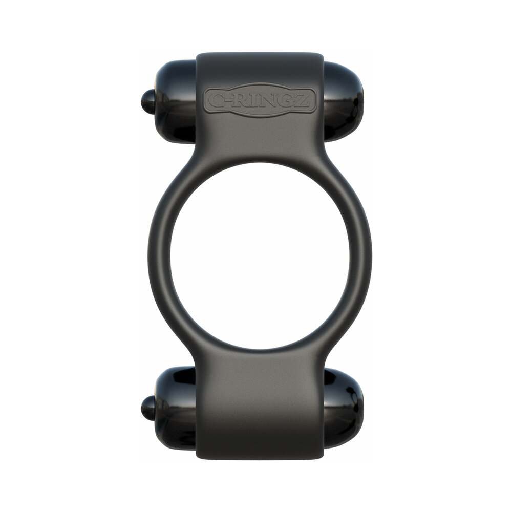 Fantasy C-Ringz Magic Touch Couples Ring With Dual Bullets Black
