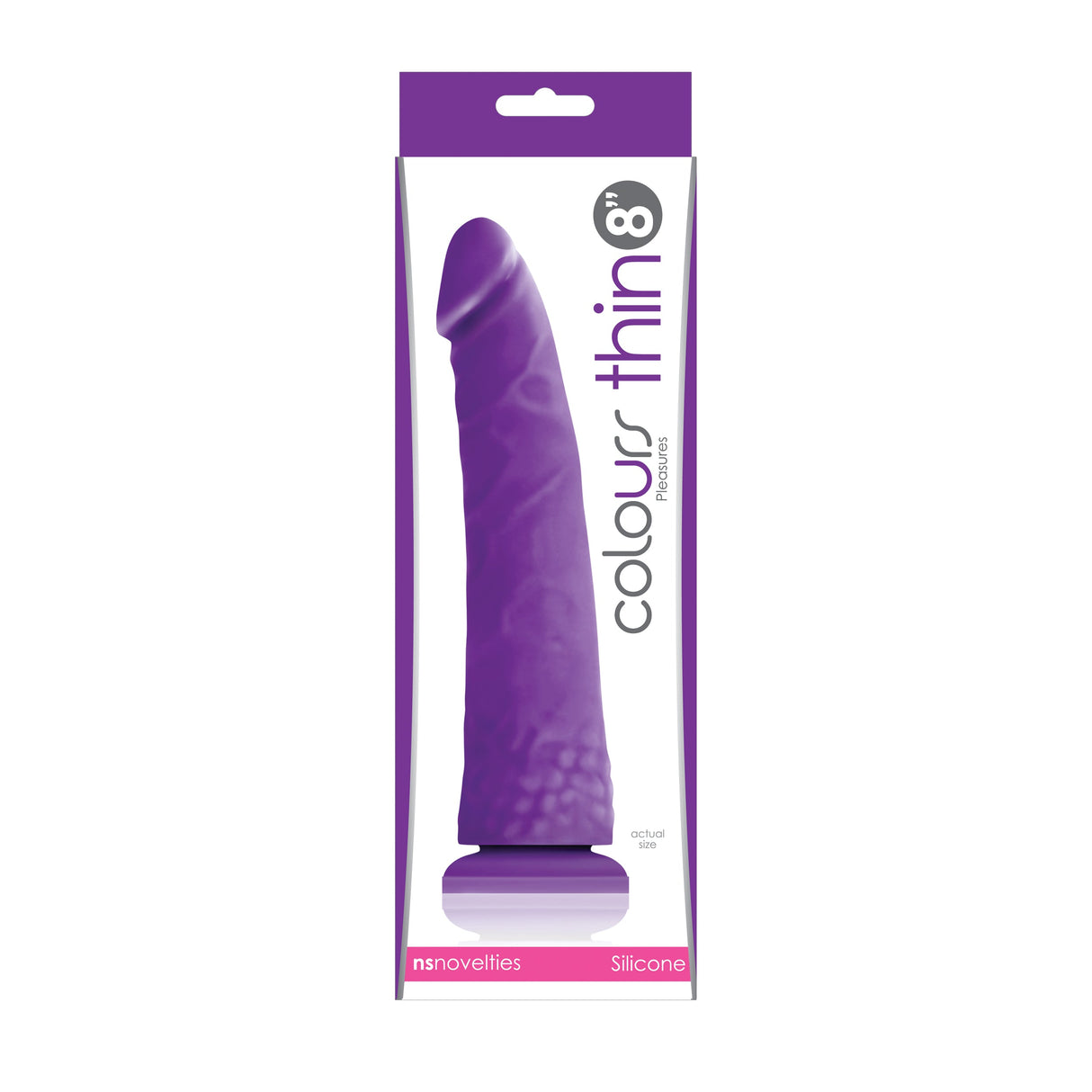 Colours Pleasures Thin 8 inches Dildo Purple