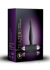 Petite Sensations Teazer Silicone Anal Stimulator Black packaging with T-shaped design for anal play.
