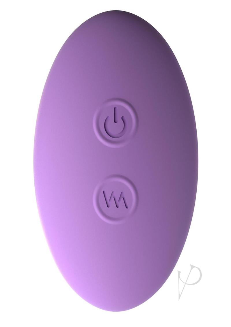 Fantasy For Her Please Her Panty Vibe Remote Purple remote with power button, designed for discreet pleasure.