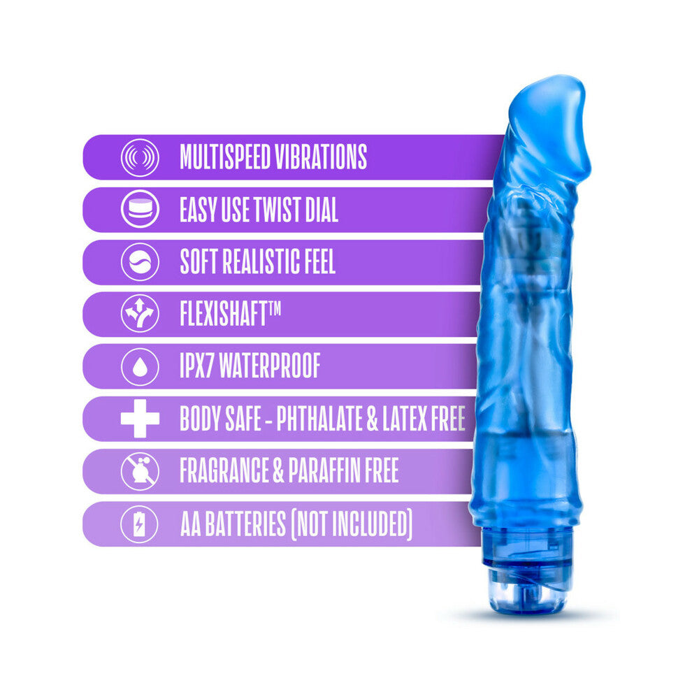B Yours Vibe 6 Realistic 9.25 inches Vibrating Dildo Blue