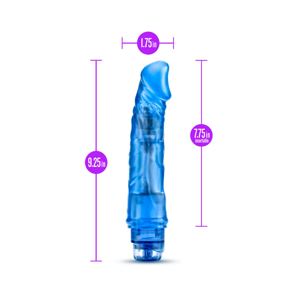 B Yours Vibe 6 Realistic 9.25 inches Vibrating Dildo Blue
