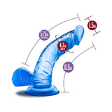 B Yours Sweet 'n Hard 8 Realistic 6.5 inches Dildo with Balls Blue