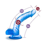 B Yours Sweet 'n Hard 7 Realistic 8.5 inches Dildo with Balls Blue