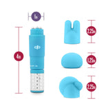 Rose Revitalize Massage Kit with Mini Vibrator & 3 Silicone Attachments Blue