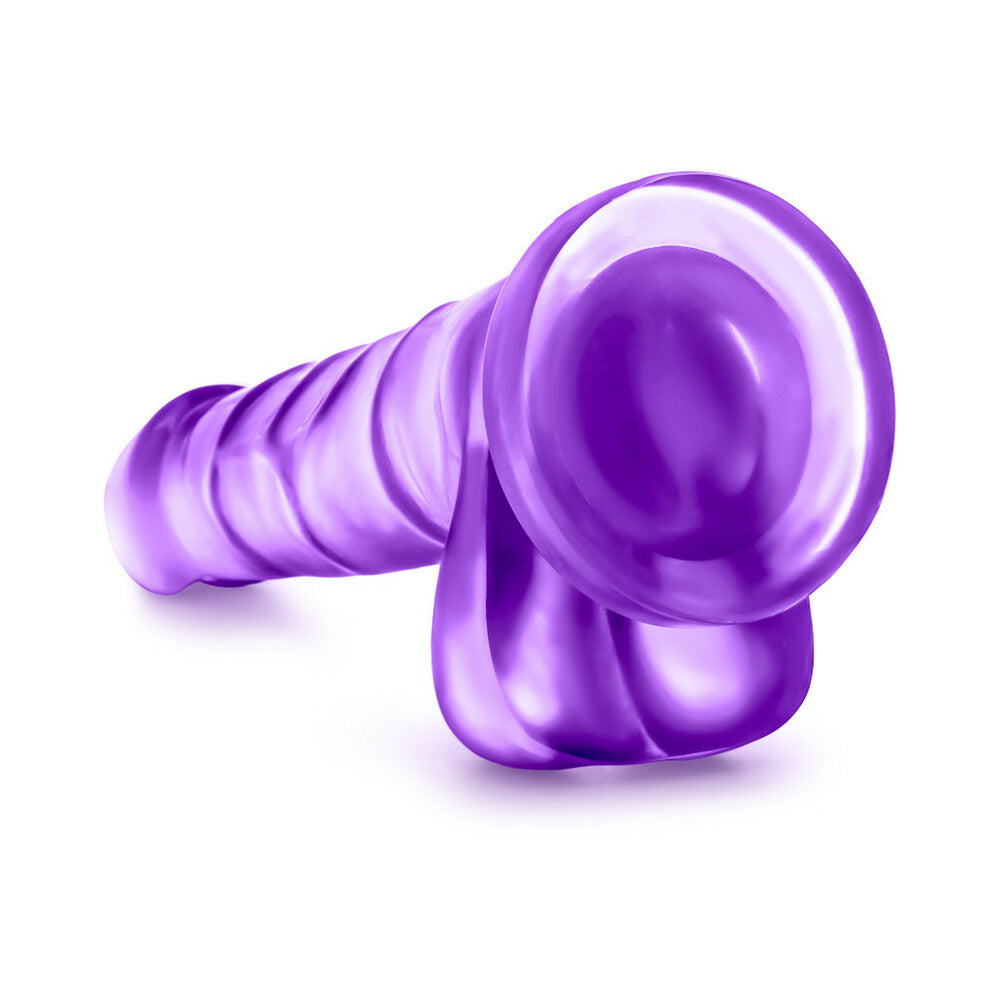 B Yours Sweet 'n Hard 4 Realistic 7 inches Dildo with Balls Purple
