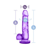 B Yours Sweet 'n Hard 4 Realistic 7 inches Dildo with Balls Purple