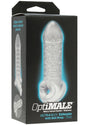 OptiMALE Thin Extender with Ball Strap Frost packaging featuring ribbed design for enhanced pleasure.