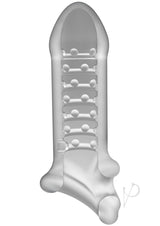OptiMALE Thin Extender with Ball Strap Frost in sheer material for added length and stimulation.