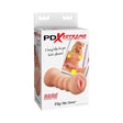 PDX Flip Me Over Dual-Ended Stroker Beige packaging showcasing its unique design and features for enhanced pleasure.