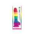 Colours Pride Edition 6 Inch Silicone Dong Rainbow in vibrant rainbow colors for versatile play.