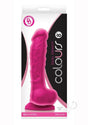 Colours Dual Density Silicone Dildo 8 inch Pink in packaging, showcasing its lifelike design and texture for pleasure.