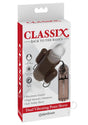 Classix Dual Vibrating Textured Penis Sleeve Smoke Clear in packaging with features highlighted, perfect for maximum arousal.