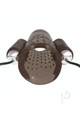 Classix Dual Vibrating Textured Penis Sleeve Smoke Clear with vibrating bullets and textured design for stimulation.