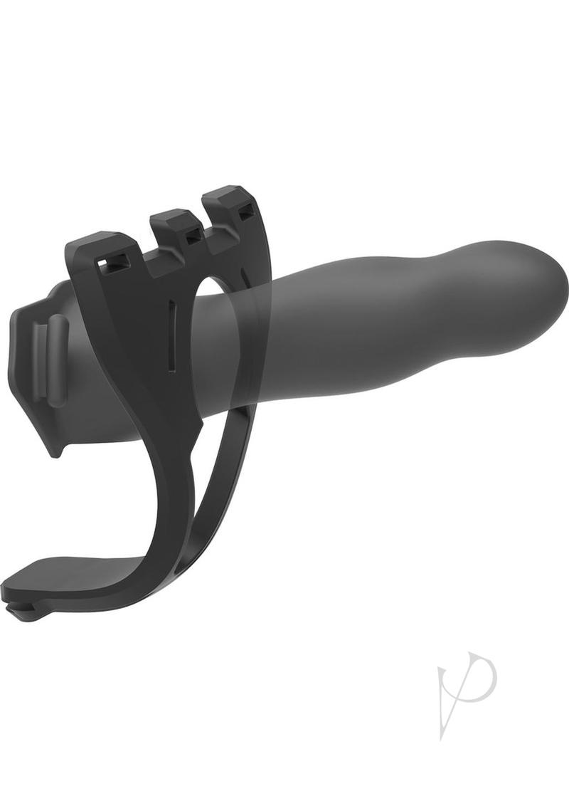 Body Extensions Be Daring Hollow Strap On 7 Inch Black harness and silicone attachment for confident penetration.