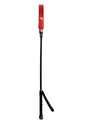 Rouge Fifty Times Hotter Short Riding Crop Slim Tip 20 inch showcasing a red leather tip and textured grip for controlled play.