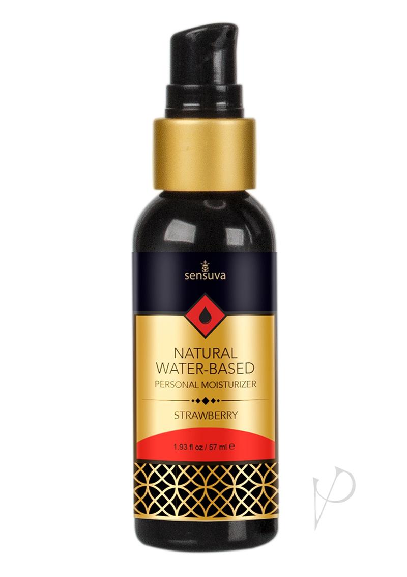 Sensuva Natural Strawberry Water Based Lubricant 1.93 Oz, a personal moisturizer with a sweet strawberry flavor.
