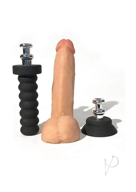 Rascal Jocks Johnny 7 inch Silicone Dildo Vanilla with textured silicone toys for enhanced pleasure and sensations.