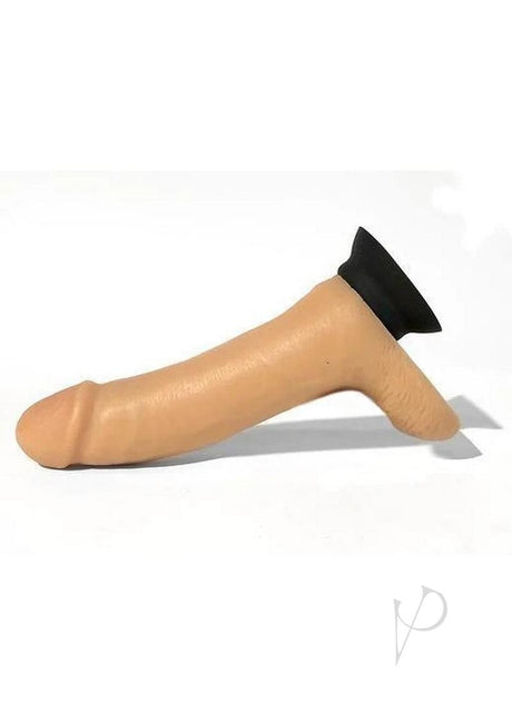 Rascal Jock Brent 8 inch Silicone Cock Dildo Vanilla shown from the side, realistic design with lifelike details.