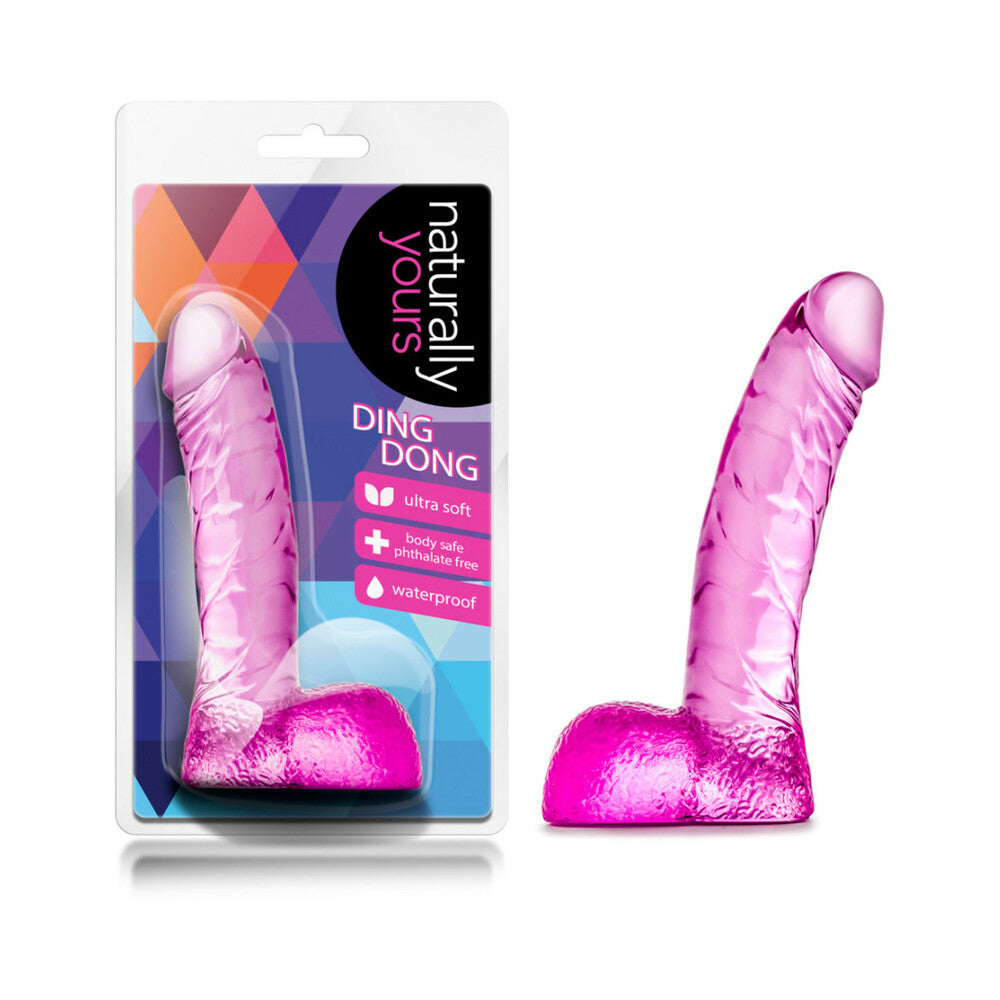 Naturally Yours Ding Dong Realistic 5.5 inches Dildo with Balls Pink