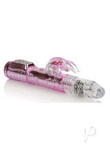 Jack Rabbit Thrusting Orgasm Beaded Rabbit Vibrator Pink with a flexible bunny teaser and shiny beads for enhanced pleasure.