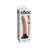 King Cock 7 inches Vibrating Cock Poseable Dildo With Suction Cup Beige