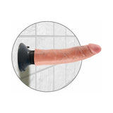 King Cock 7 inches Vibrating Cock Poseable Dildo With Suction Cup Beige