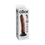 King Cock 7 inches Vibrating Cock Poseable Dildo With Suction Cup Brown