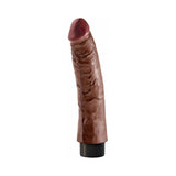 King Cock 7 inches Vibrating Cock Poseable Dildo With Suction Cup Brown