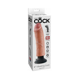 King Cock 8 inches Vibrating Cock Poseable Dildo With Suction Cup Beige