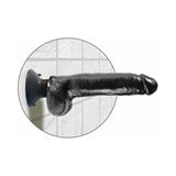 King Cock 9 inches Vibrating Cock With Balls Poseable Suction Cup Dildo Black