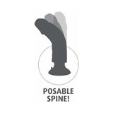 King Cock 9 inches Vibrating Cock With Balls Poseable Suction Cup Dildo Black