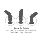 King Cock 9 inches Vibrating Cock With Balls Poseable Suction Cup Dildo Black