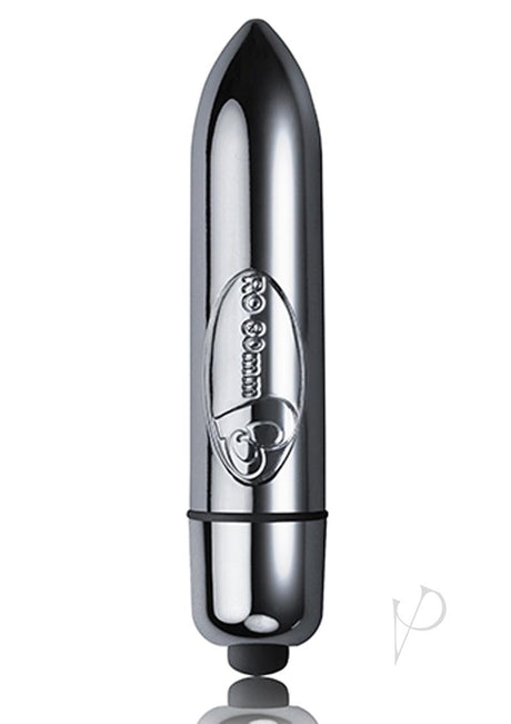 RO 80mm Single Speed Bullet Vibrator Chrome in sleek chrome finish for focused stimulation.