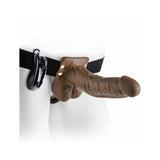 Fetish Fantasy Series 7 inches Vibrating Hollow Strap-On with Balls Brown/Black