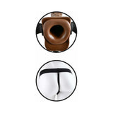 Fetish Fantasy Series 7 inches Vibrating Hollow Strap-On with Balls Brown/Black