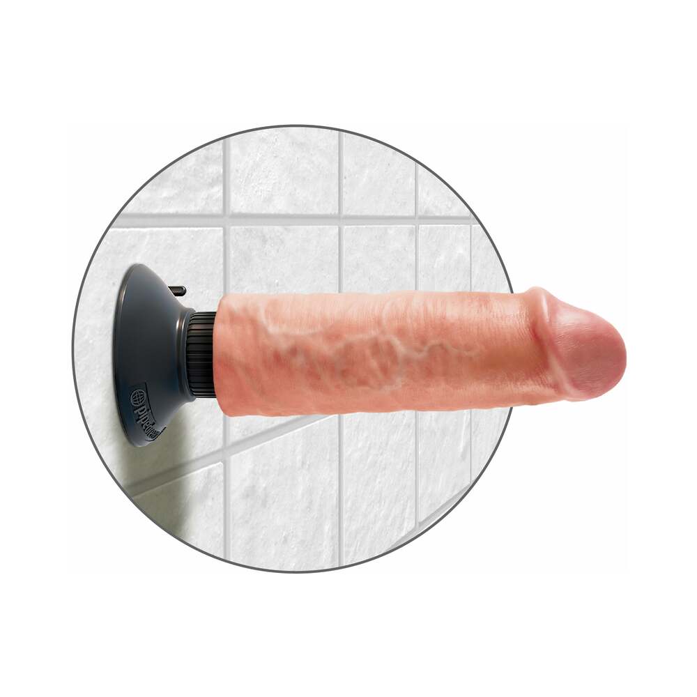 King Cock 6 inches Vibrating Cock Poseable Dildo With Suction Cup Beige
