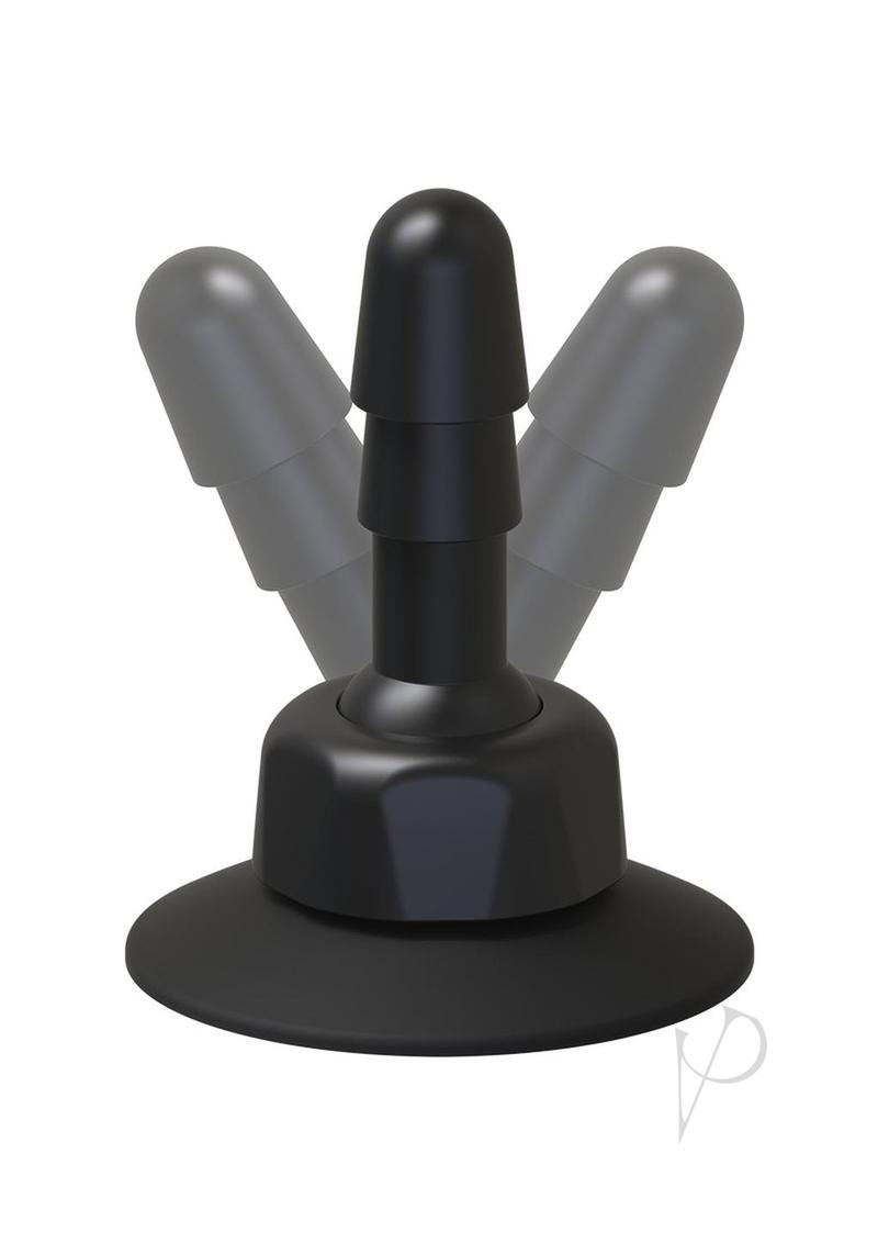Vac U Lock Deluxe 360 Swivel Suction Cup Plug Black with rotating ball joint for hands-free experience.