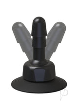 Vac U Lock Deluxe 360 Swivel Suction Cup Plug Black with rotating ball joint for hands-free experience.
