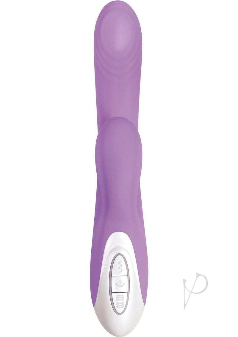 Super Sucker G-Spot Vibrator Clitoral Stimulator Purple with control buttons and sleek design.
